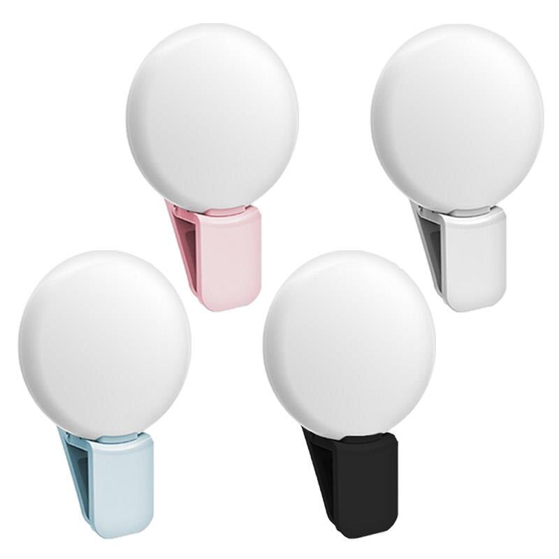 Cámara portátil anillo LED llenar luz Flash para teléfono con puerto de carga USB puede ser cargado con Banco de la energía del ordenador, etc.