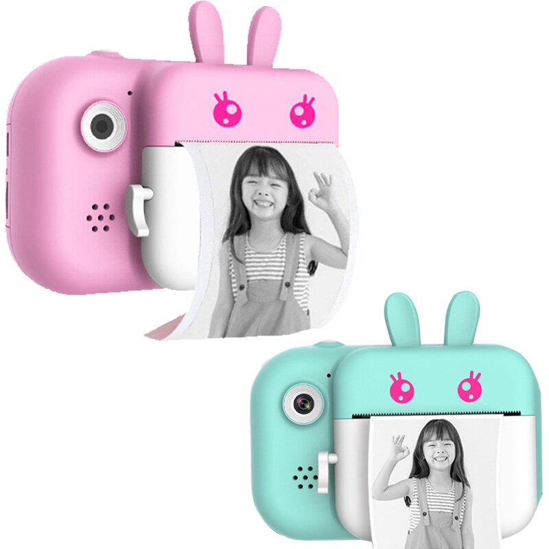 Kids Camera 1080P Digital Camera For Children Print Camera 24MP Cartoon Photo Video Camera One-Click Selfie Camera for Boy Girls