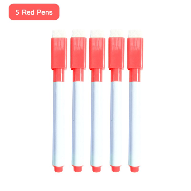 Drawing Whiteboard Markers Magnetic Dry Eraser Markers Glass Ceramics White Board Pen School Supplies Dry Markers Children's Pen: 5 Red Pens