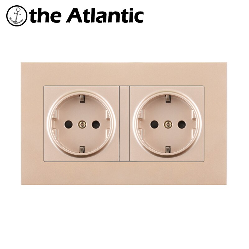 EU Europe Wall Power Socket Home Plug Socket Electrical Outlet Gold Plastic Double Triple Triple Quadruple 146Type Spain Russia