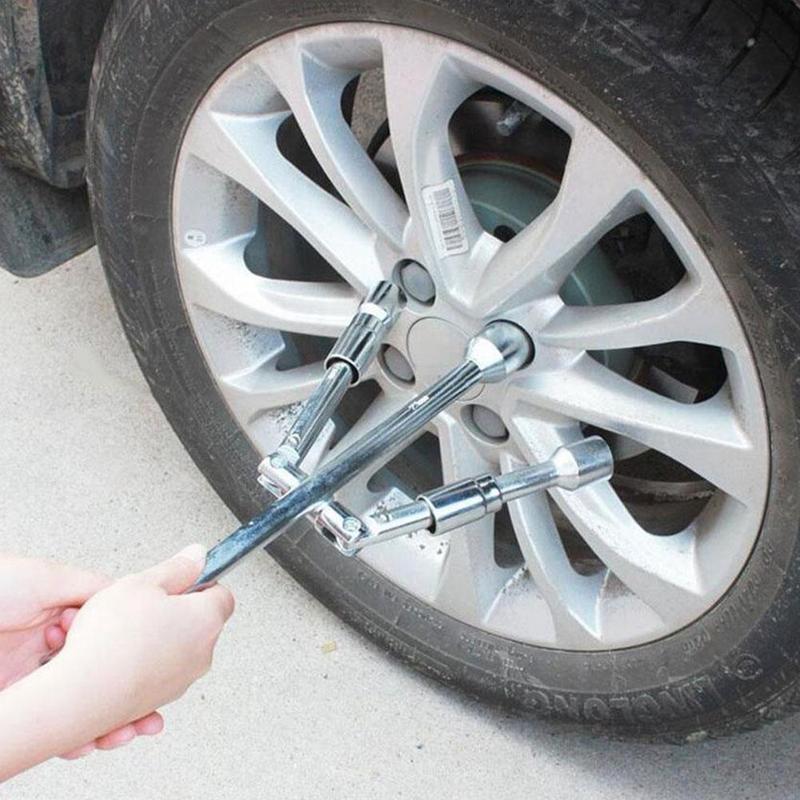 Folding Wrench Car Wheel Repair Tool Auto Socket Nut Spanner Tire Tool Lug Stowable Portable