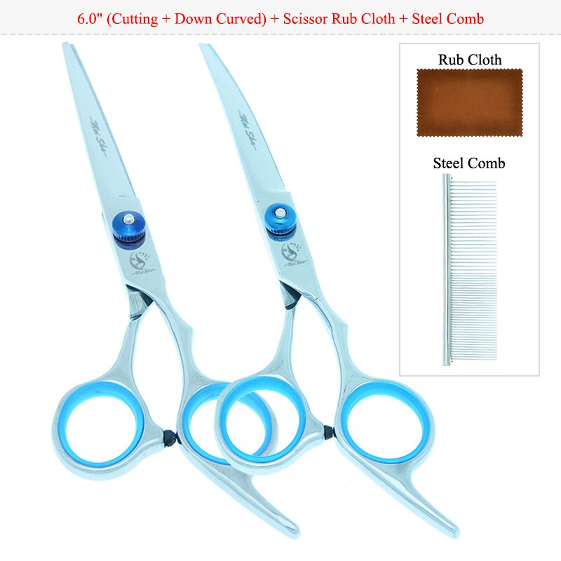 Meisha 6.0 " huisdierenschaar voor het trimmen van honden, hondenscharen, haartrimmers, puppy's, rechte, uitdunnende en gebogen scharen  b0002a: B0002a-11-60