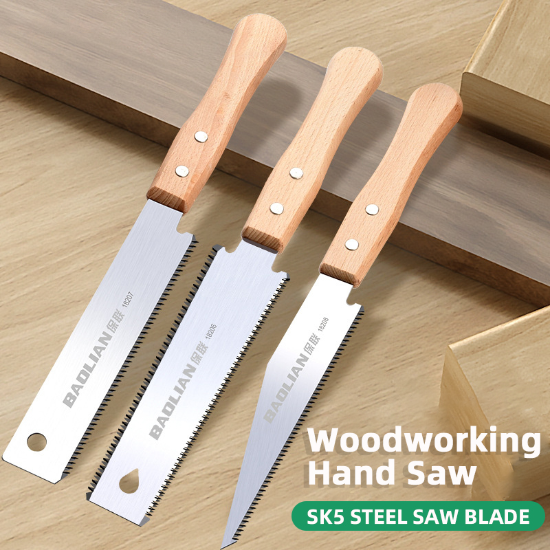 Puuntyöstökäsisaha luistamaton puinen kahva joustava käsisaha tasaleikkaukseen sopii kotitalouksien puuntyöstötyökaluille sahat