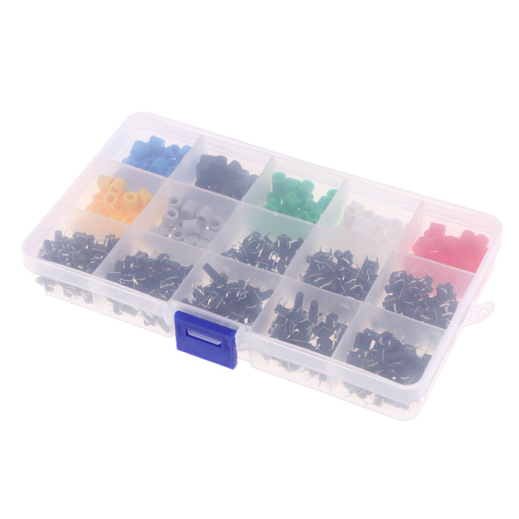 420PCS TACTILE PUSH BUTTON SWITCH MOMENTARY MICRO SWITCH BUTTON + TACT CAP