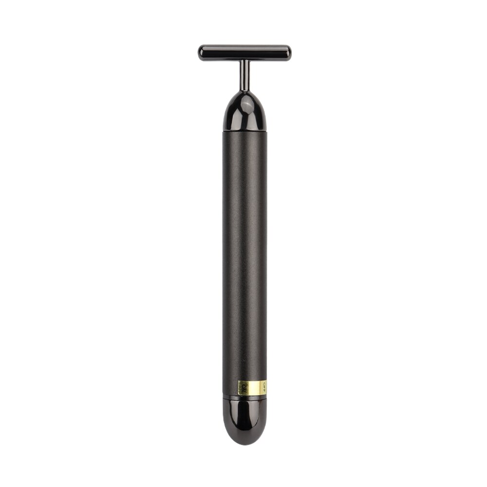 24k Golden Facial Roller Massager T Shape Vibrating Face Lifting Energy Beauty Bar Body Skin Massage Device Face Care Tools: T black