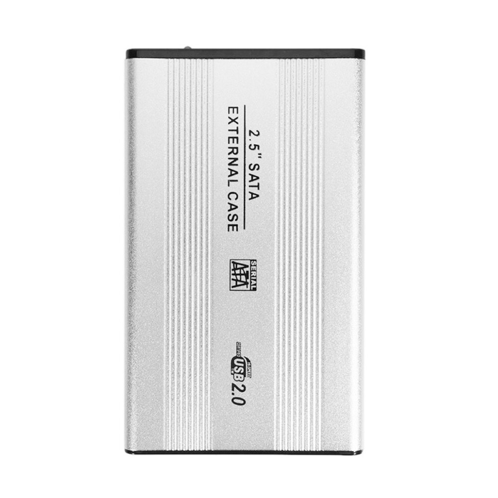 2.5 polegada hdd gabinete externo usb 2.0 sata ssd hdd gabinete móvel disco rígido caixa de disco rígido disco duro externo: Prata