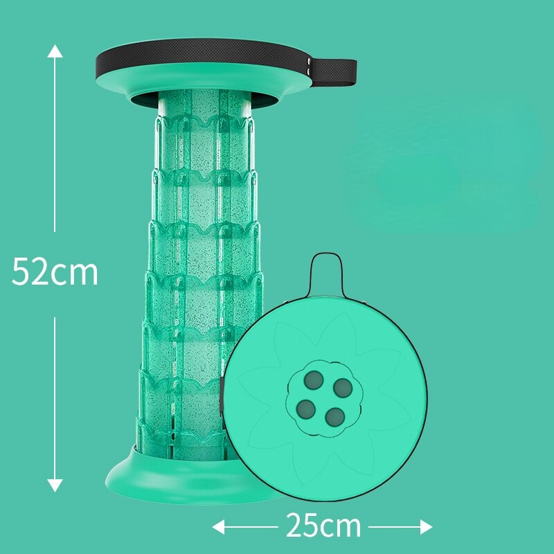 2022 Kantelbare Lotus Vouwen Telescopische Kruk Camping Camping Auto Queuing Draagbare Kruk 10 Kraampjes Verstelbare Hoge Stijl Kruk: lotus - green