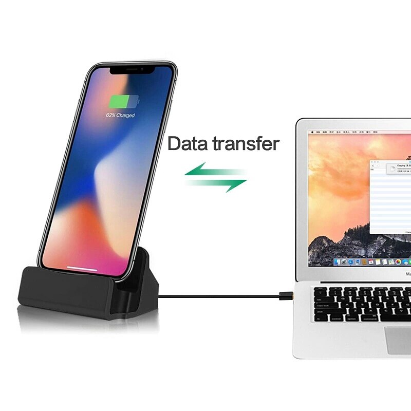 Cabo usb carregador e de dados 2 em 1, estação de carregamento para iphone x xs max xr 6 6s 7 8 plus 5 se docking desktop berço