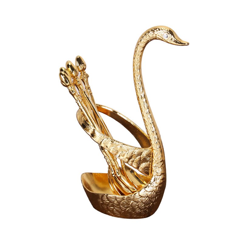 Fruit fork set zinc alloy lovely household fruit sticks with European fork Swan shaped tableware mini spoon tiny spoon