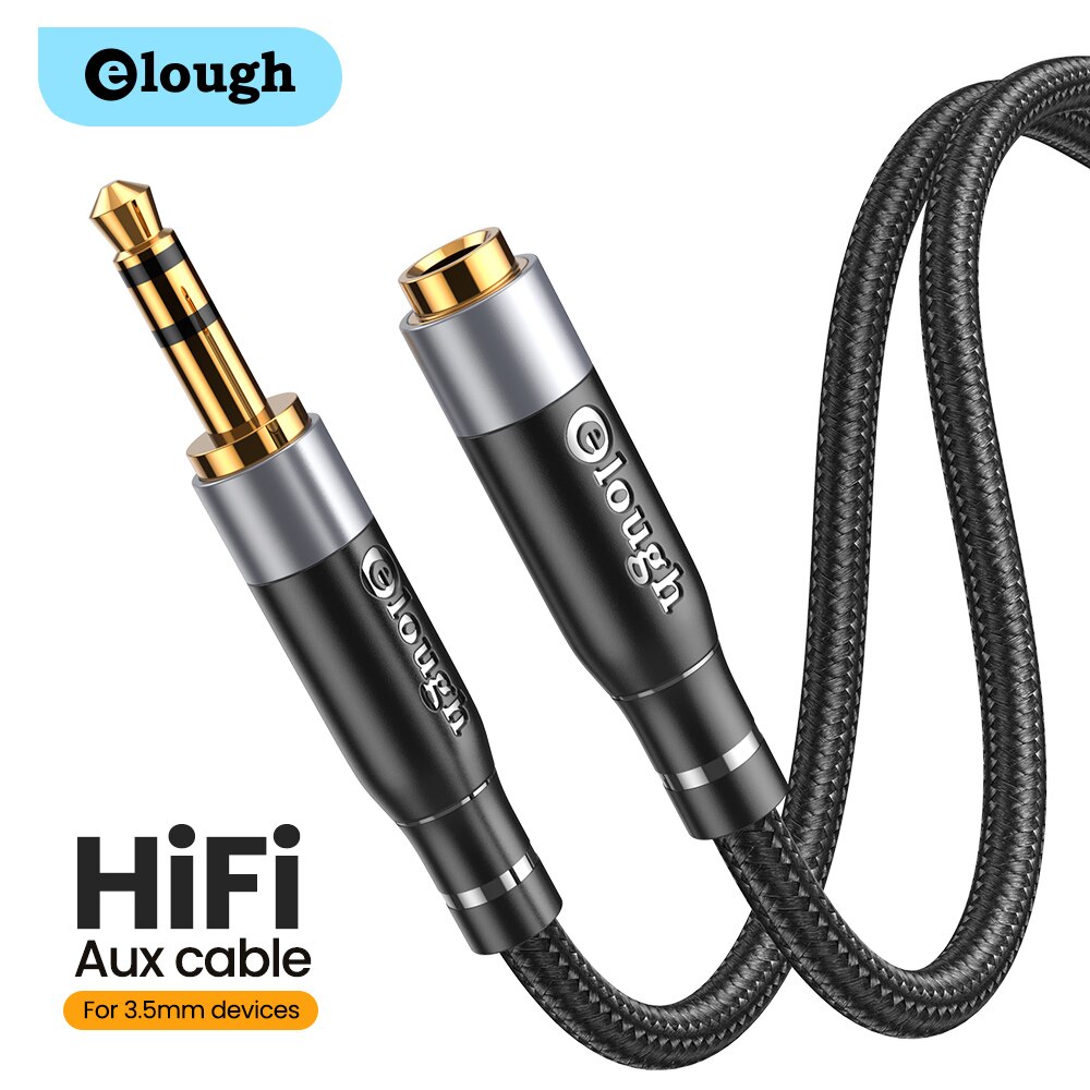 Elough Audio Extension Cable Jack 3.5mm Male to Female Aux Cable for iphone Headphones Laptop Splitter Speaker Extender AUX Wire