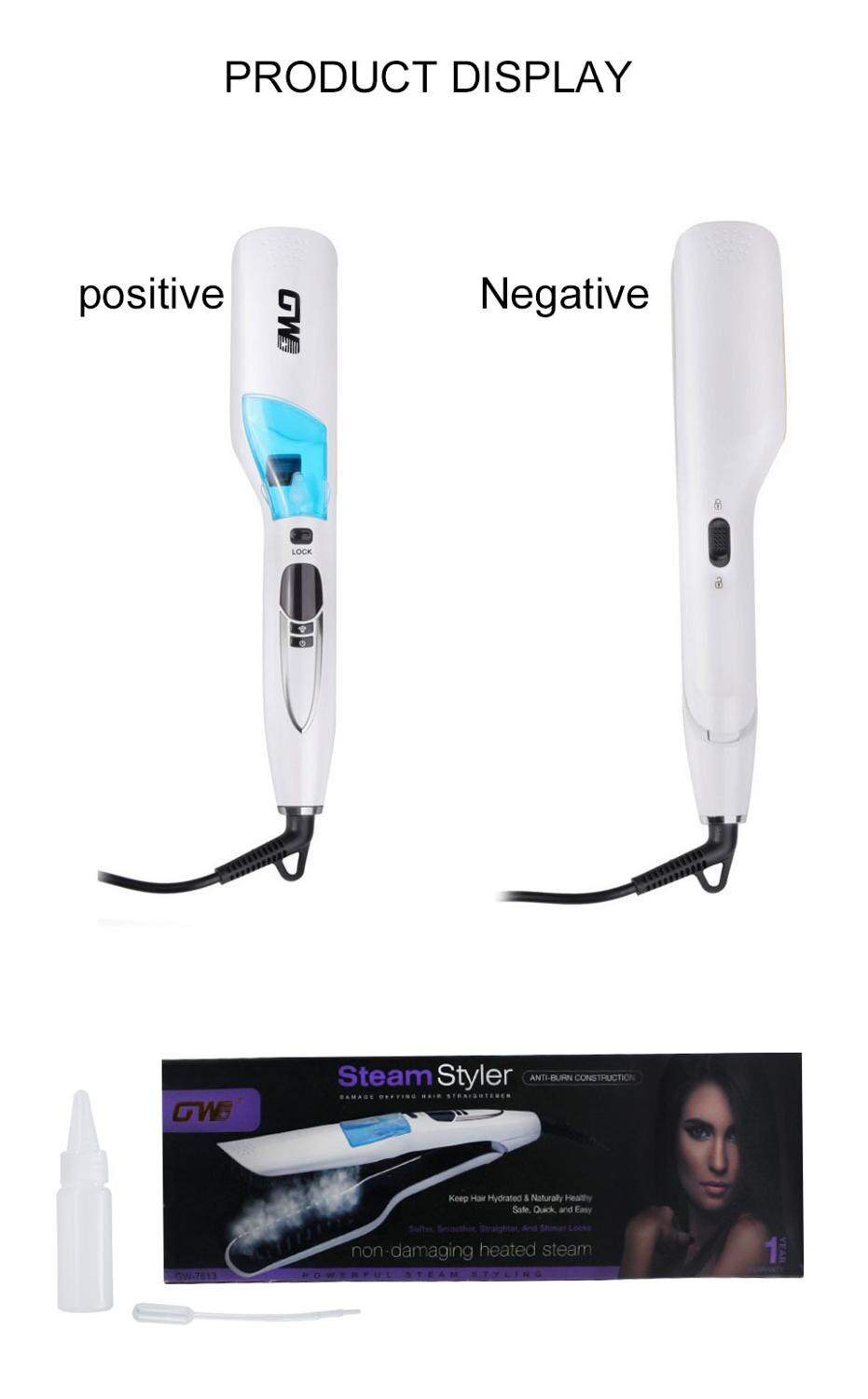 Peine alisador de pelo a vapor, cepillo alisador de pelo eléctrico, peine , plancha plana , recubrimiento de cerámica, LCD, vaporizador