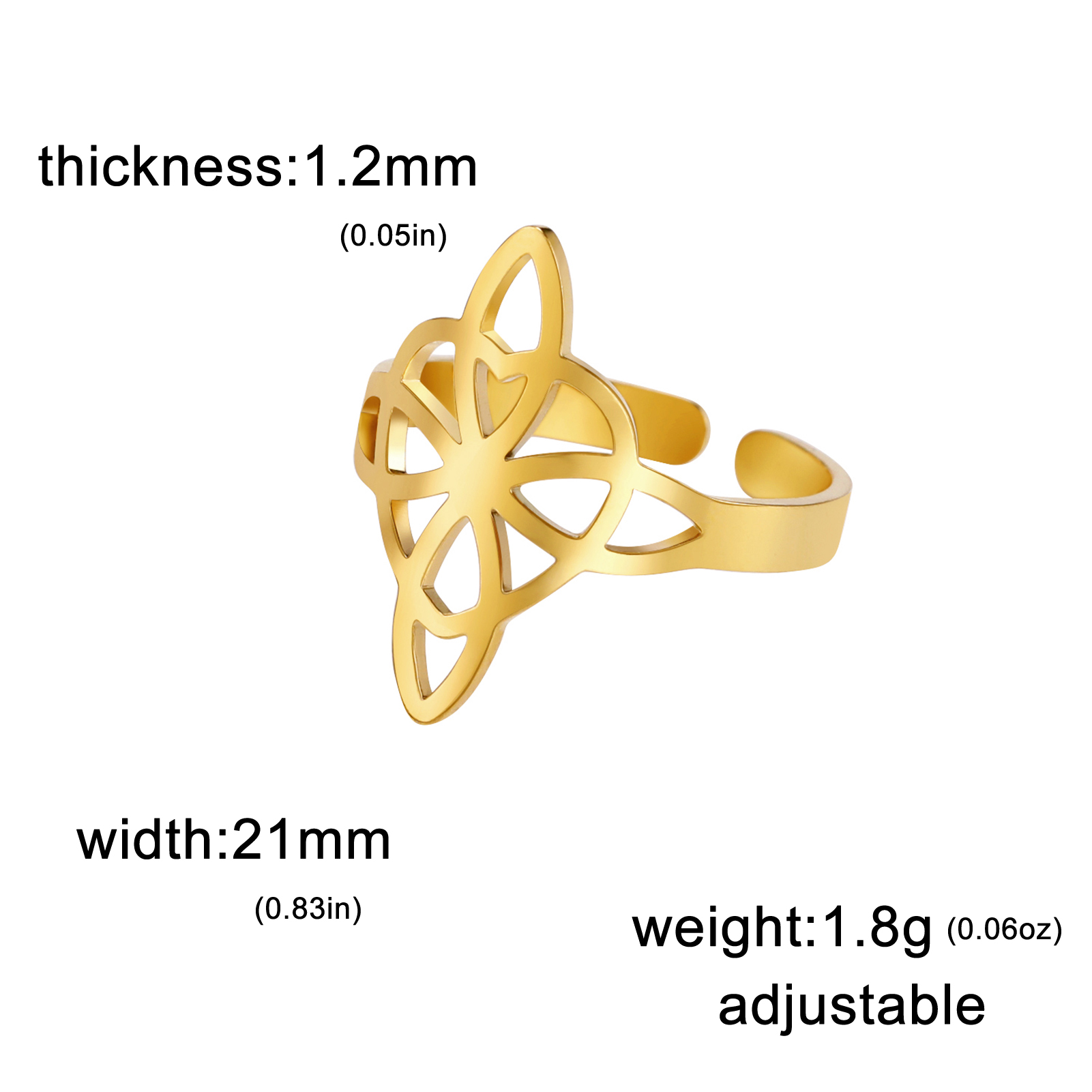 Skyrim-Anillo de nudo de bruja de acero inoxidable para mujer, anillos abiertos ajustables para dedo, amuleto de brujería, joyería de protección, al por mayor: Fluorescente