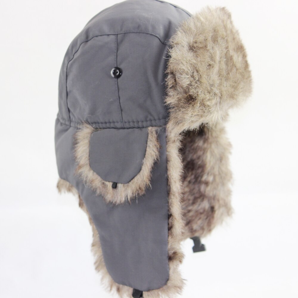 Ushanka-gorros con orejeras para hombre y mujer, gorro cálido ruso con orejeras, cazador piel, a prueba de agua, sombrero de esquí, Unisex: H