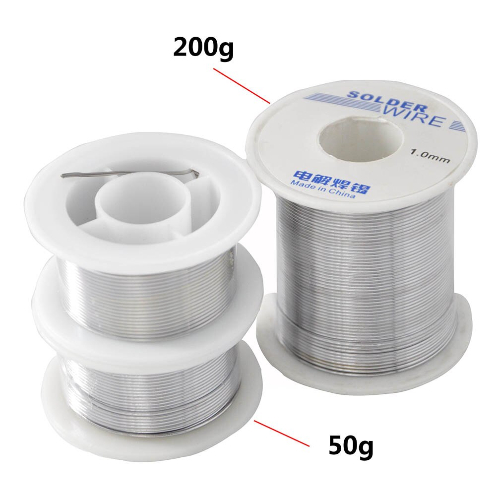 200g 1.0mm Solder Wire Set with Stand Holder Support Adjustable Solder Reel Dispenser 63/37 Tin Welding Wires Soldering Supplies