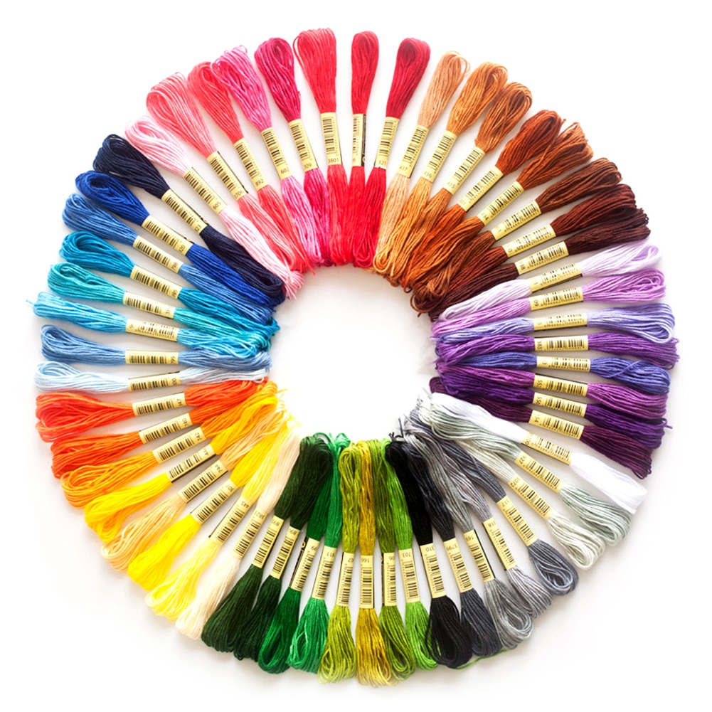 8Pcs Multicolor Anker Soortgelijke Draad Kruissteek Katoen Naaien Strengen Borduurgaren Floss Kit Diy Naaien Gereedschap Craft