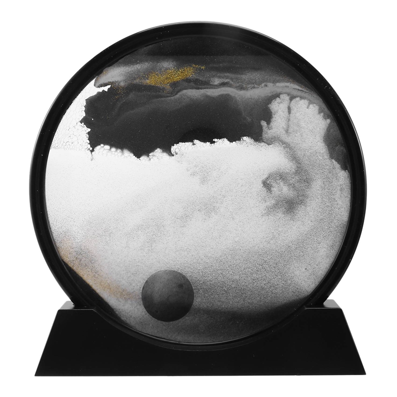 Moving Sand Art Picture Gl 3D Deep Sea Sandscape in Motion Display Flowing Sand Frame Relaxing Deskt