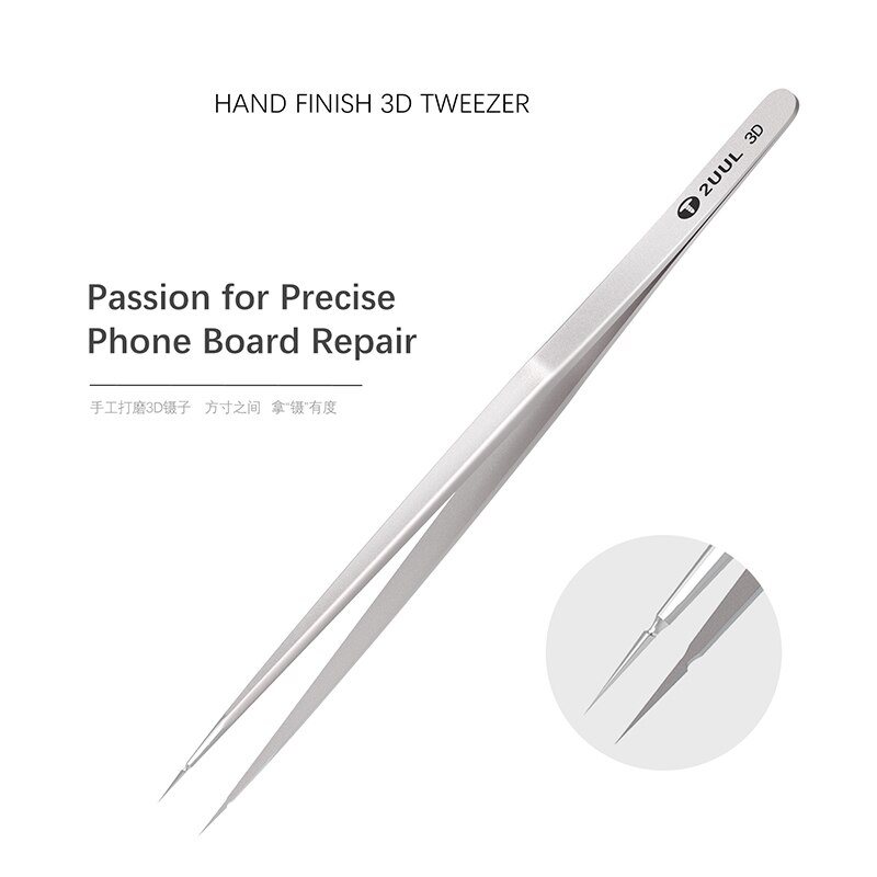 2UUL Hand Afwerking 3D Pincet Precisie Sharp Vliegende Lijn Super Hard Tweezer Voor Planting Tin Ic Chip Micro Reparatie Tang