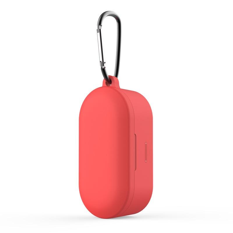 Caso do fone de ouvido de bluetooth apropriado para qcy t1s/qs2 conjunto de fone de ouvido de bluetooth capa protetora de silicone com gancho: red with hook