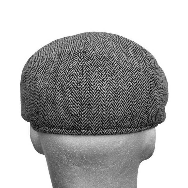 men's herringbone style berets retro woolen top felt hat wild casual berets flat berets