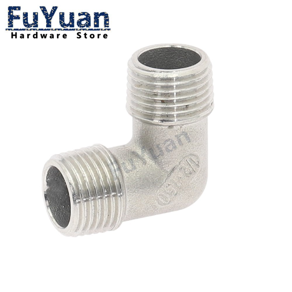 Accesorios de fontanería de acero inoxidable SS 304, 1/4, 3/8, 1/2, 3/4 y 1 pulgada, codo BSP ROSCADO MACHO, Conector de tubería en ángulo de 90 grados, 1 ud.