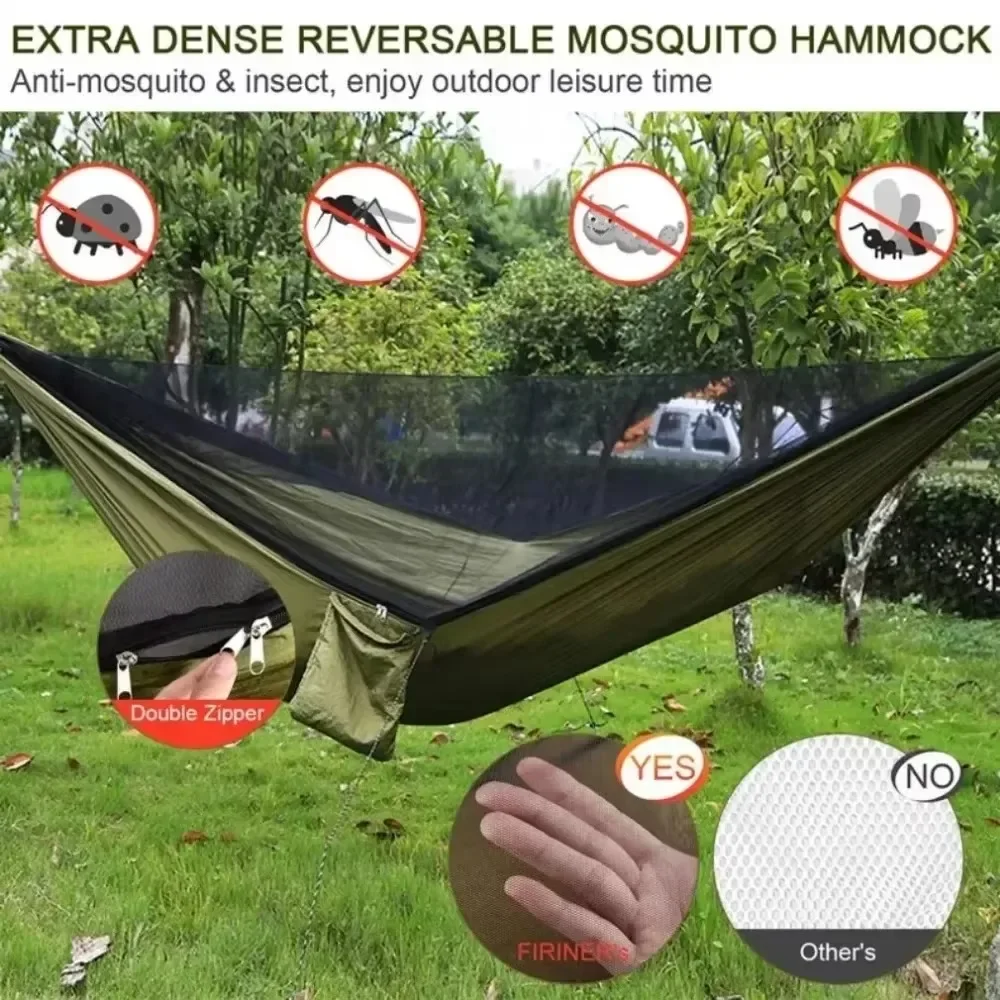 Hamaca tienda de campaña suspensión mosquitera hamaca tela a prueba de mosquitos al aire libre portátil estable Camping Picnic columpio hamaca