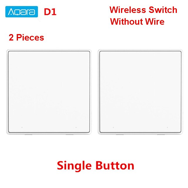 Interruptor de pared Aqara ZigBee Smart Zero Line Cable de fuego Control remoto inalámbrico interruptor de pared sin Neutral para la aplicación mihome: 2Xwireless 2 key