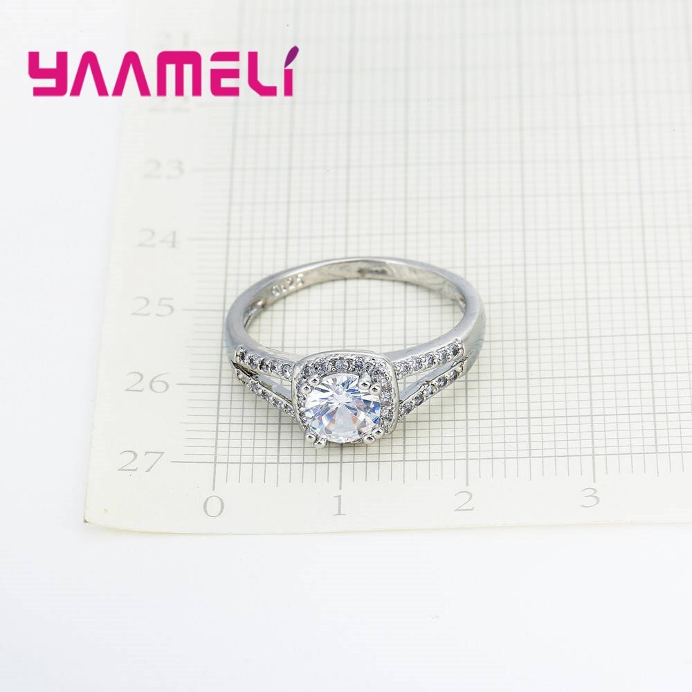 Klassieke AAA Zircon Engagement Rings 925 Sterling Zilveren Ring Voor Vrouwen Bruiloft Sieraden