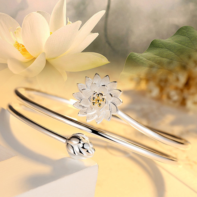 Koreaanse Charm Zilver Kleur Daisy Lotus Bloem Armband &amp; Bangle Voor Vrouwen Bruiloft Partij Sieraden Браслет: Style 1