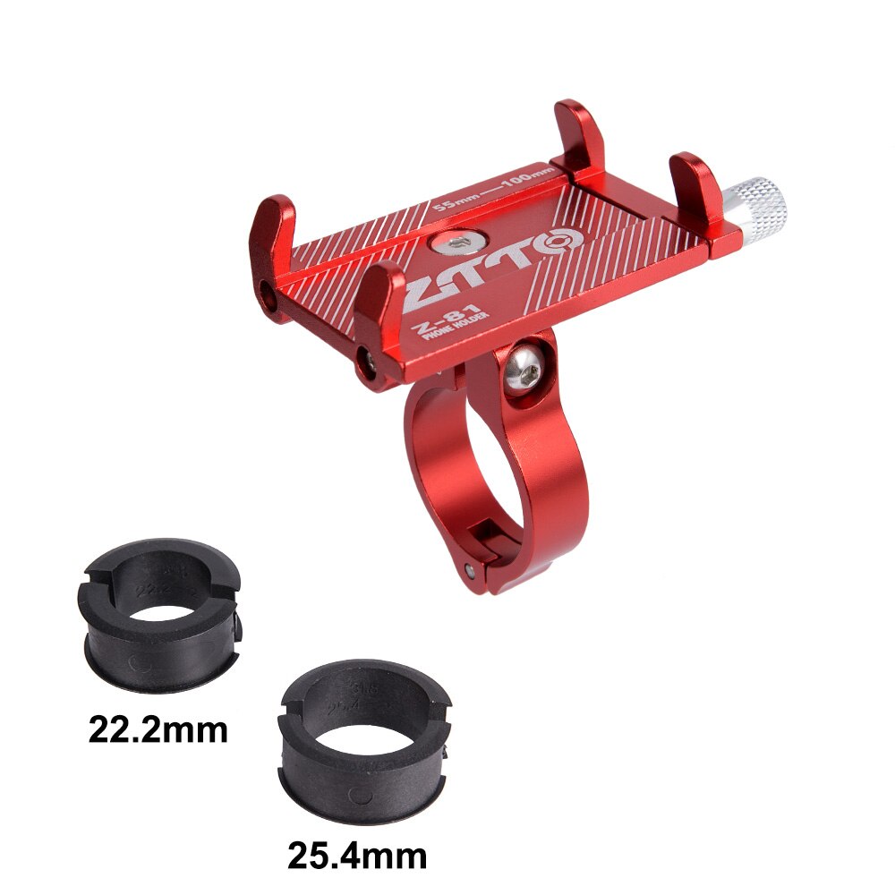 Ztto Fiets Telefoon Houder Betrouwbare Mount Universele Mtb Mobiele Cel Gps Metalen Motorfiets Houder Op Racefiets Moto M365 Stuur: Rood