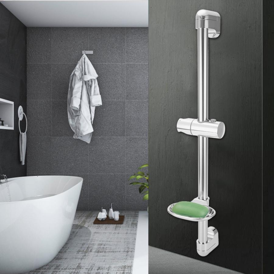 G1/2" Stainless Steel Lifting Rod Handhold Shower Head Holder Bracket w/ Soap Box regadera para ducha