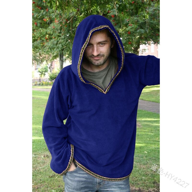 Halloween Erwachsene Männer mittelalterlich Ritter Krieger Kostüm Braun Schwarz Tunika Kleidung normannisch Ritter flechten Wikinger Pirat sächsisch Hemd