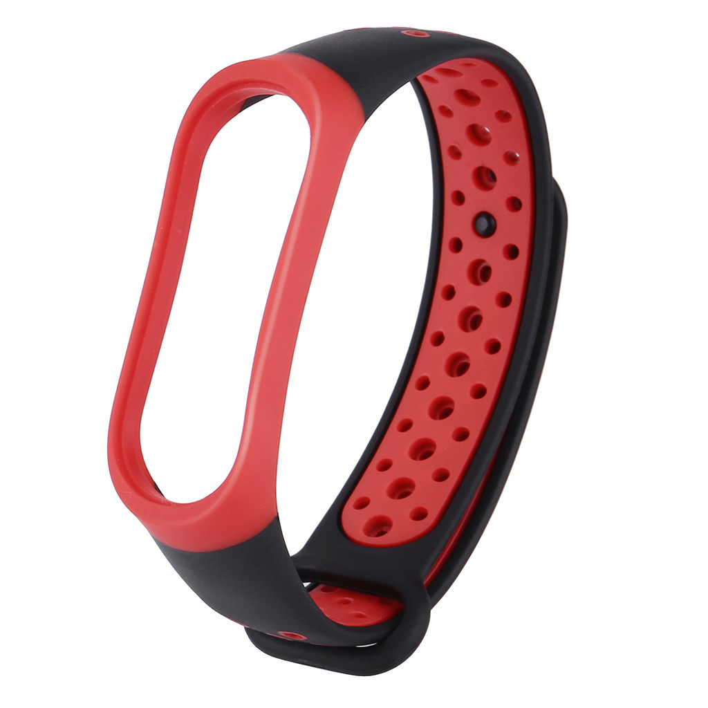 Correa de silicona para Xiaomi Mi Band 3 y 4, correa de silicona para relojes inteligentes, pulsera de silicona, accesorios para reloj inteligente mi band 3 y Mi Band 4: Red