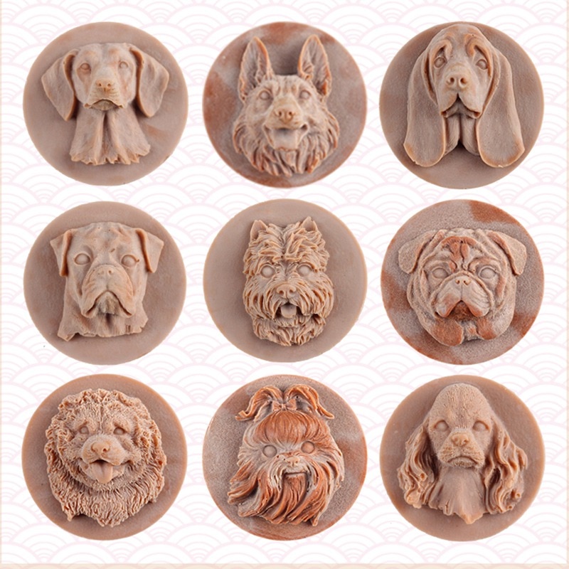 Silikone sæbe skimmel 3d hund form chokolade slik skimmel kage dekorationsværktøj diy håndlavet håndværk harpiks ler