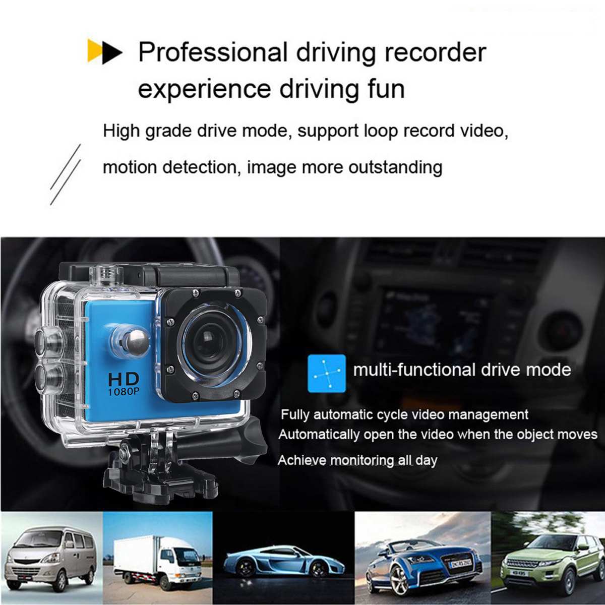 1080P 4K 2.0 ''Kamera Wasserdicht Recorder LCD Bildschirm MJPEG(AVI) video Format Outdoor Skifahren Fahren Sport DV Camcorder