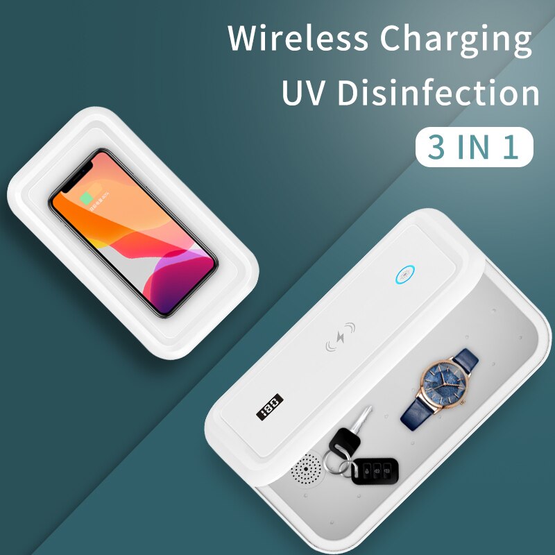 UVC Light Sterilizer Box With Wireless Charger Ultraviolet Phone UV Sterilizer Box UVC Disinfection For Phone Toothbrush