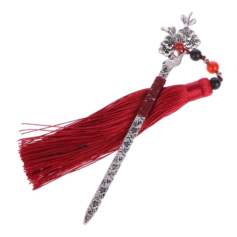 Chinese Style Vintage Classic Metal Bookmark Tassel Beads School Office Supplies P82A: 4