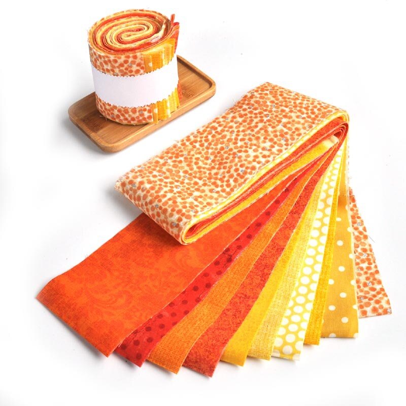 10 stk/rull jelly roll stoff jelly roll stoff strip jelly roll stoff strips quilting stoff rull jelly roll strip 6.2 x 110cm: Oransje