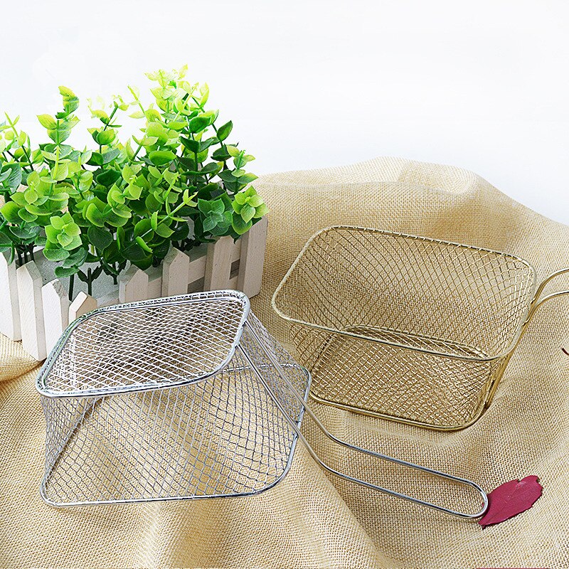 Frituren Mand Zeef Rvs Friteuse Mand Zeef Frieten Vergiet Handvat Chef Koken Mand Keuken Tool 1Pcs