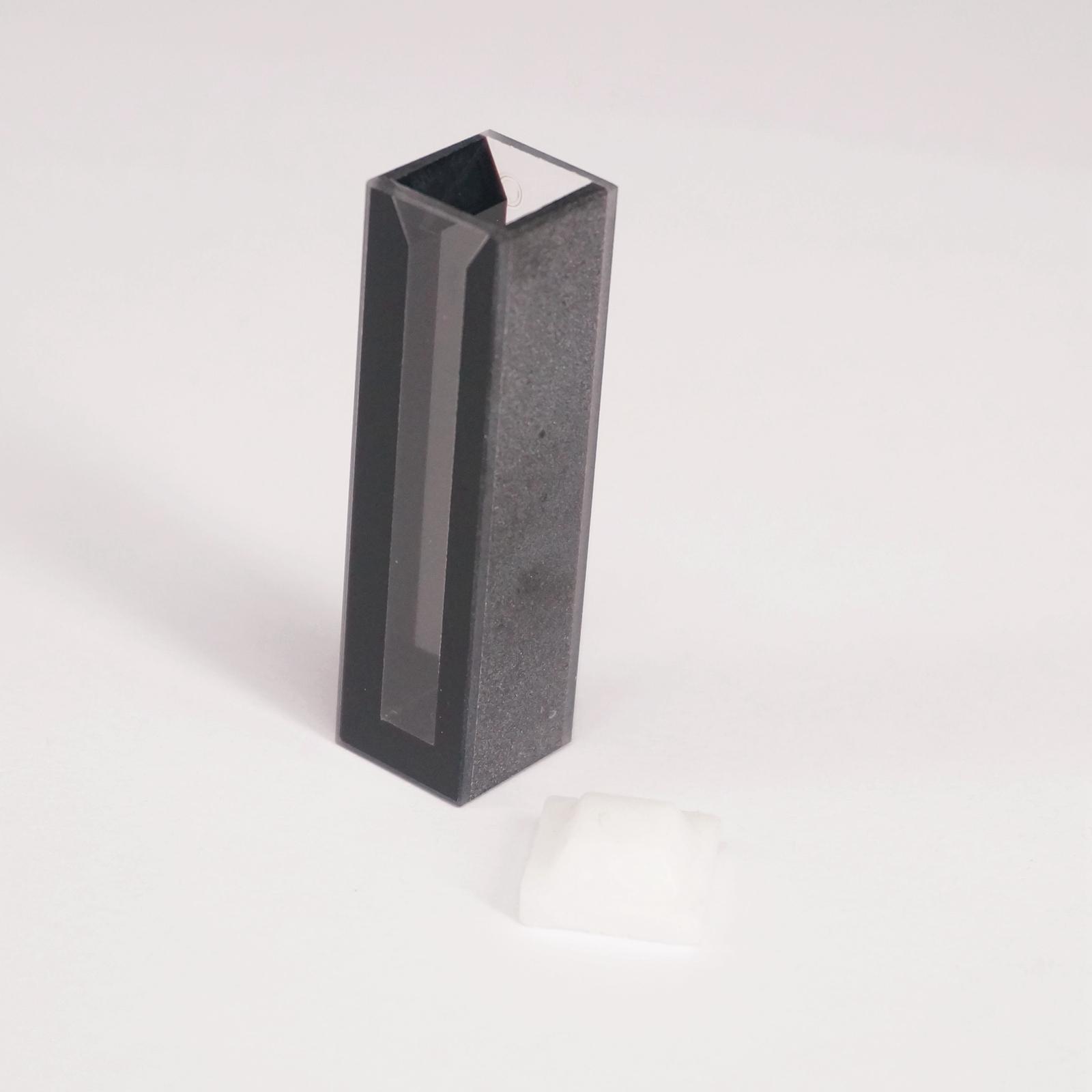 1750ul 10mm Path Length Micro Quartz Cuvette Cell With Black Walls And Lid For Spectrometer