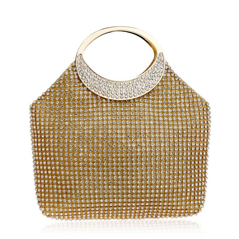 neue Europäische stil schnalle geformt frauen kupplung taschen voller seite diamanten weich luxuriösen abendtaschen für hochzeit brida: gold