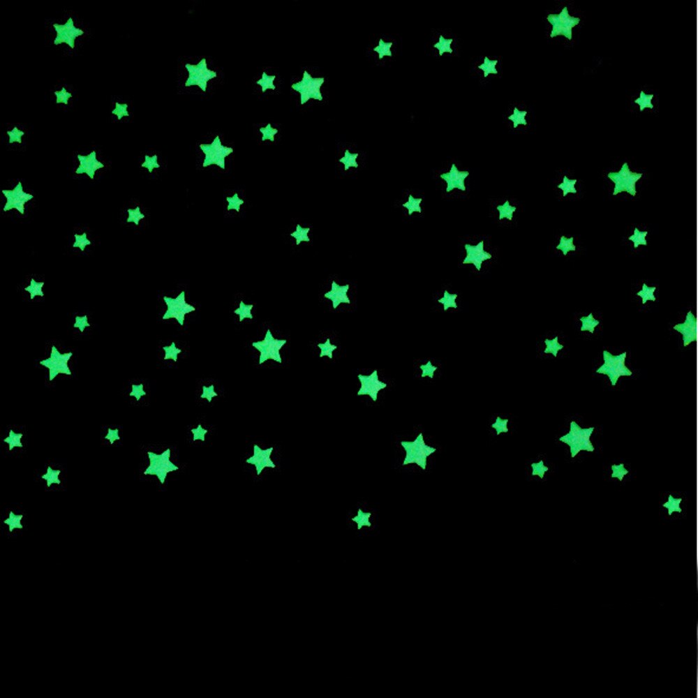 Sky starry nightlight clear star wall sticker 100pc kids soveværelse smuk fluorescerende glød i mørke stjerner wall stickers