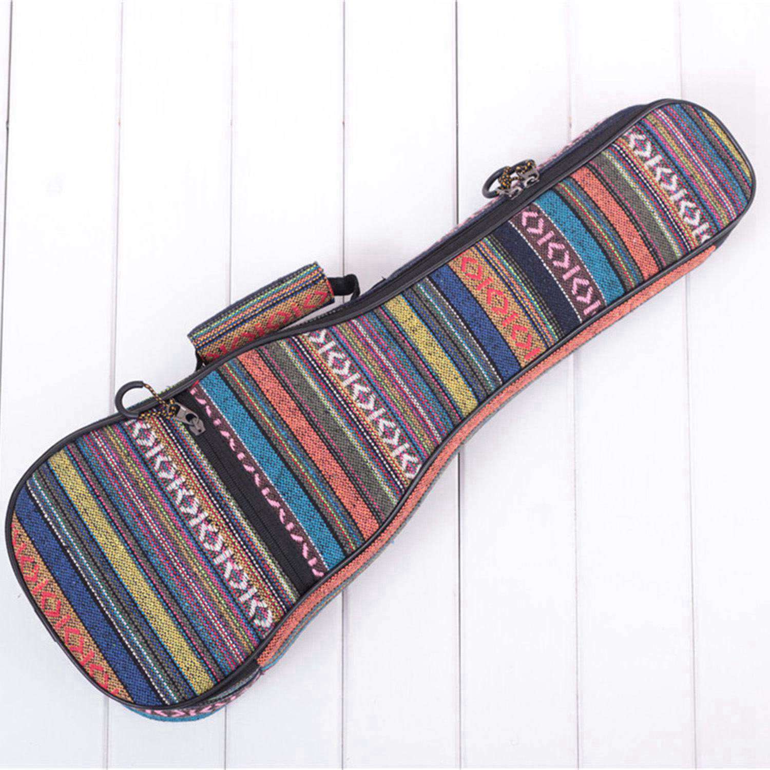 21 tum vadderad bomulls folk bärbar basgitarrväska ukulele fodral box gitarr ryggsäck med dubbel rem: Default Title