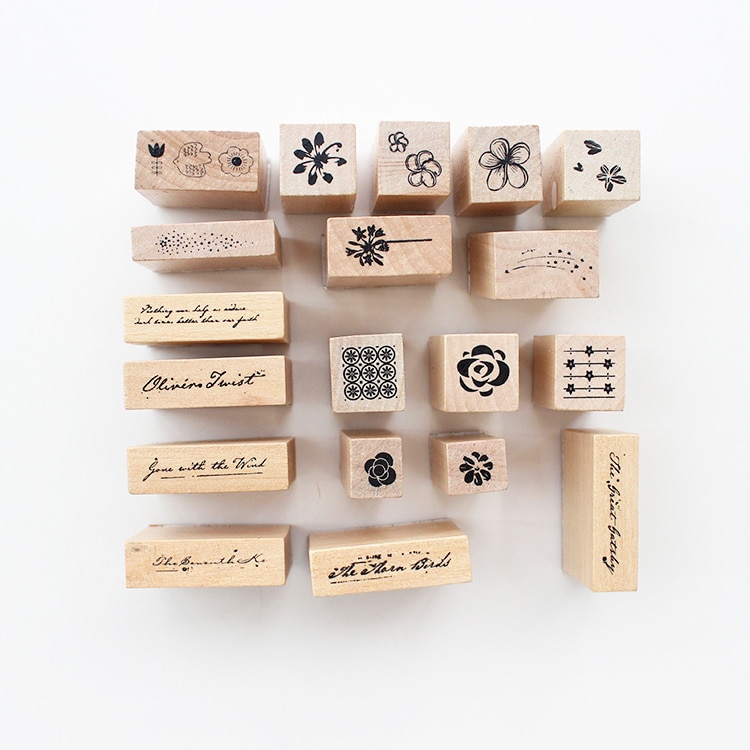 Moodtape vintage træ klart stempel engelsk kontrakt blomst til gør-det-selv scrapbog/fotoalbum dekorativt stempel gummistempel segl