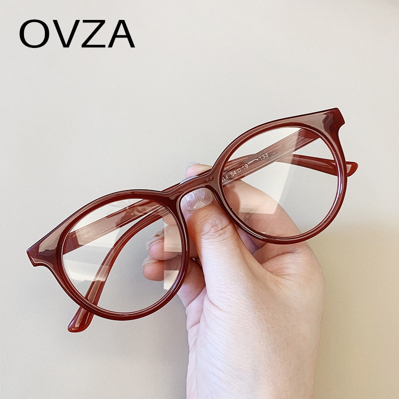 OVZA Retro Ronde Optische Glazen Frame Vrouwen Vintage Klassieke Lenzenvloeistof Frame Mannelijke Transparante Bril S4066