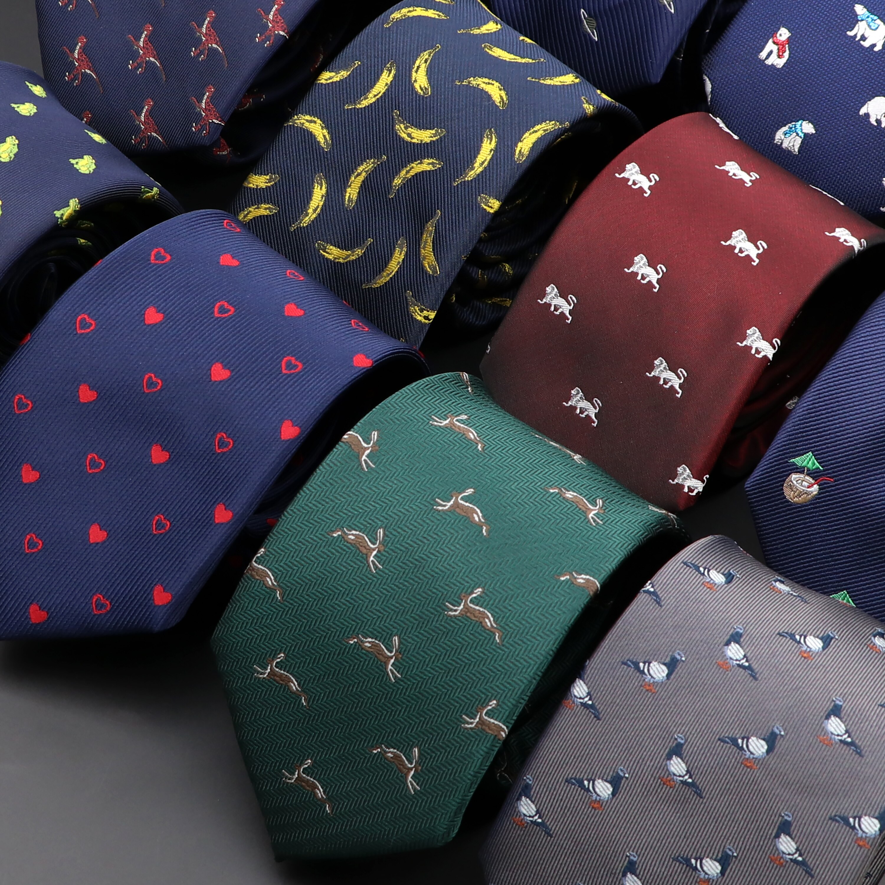 Corbata con estampado Floral de animales y dibujos animados para hombre, corbata estrecha y delgada, corbatas para de boda, color rojo marino, accesorios para corbata,