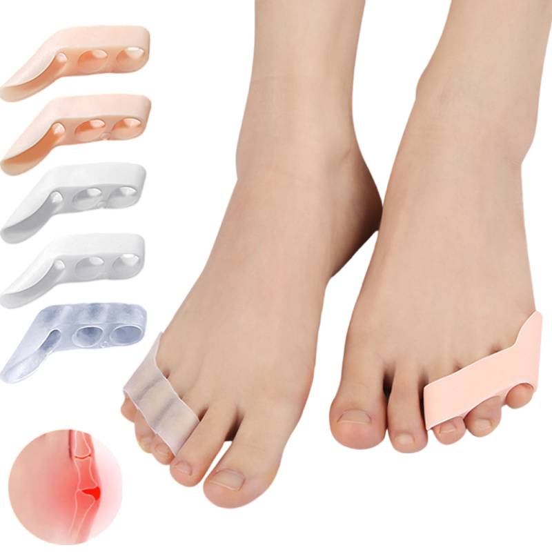 2 pz/4 pz tre fori mignolo dito del piede separatore silicone poco protettore gel distanziatore borsite correttore sollievo dal dolore cura del piede Pedicure