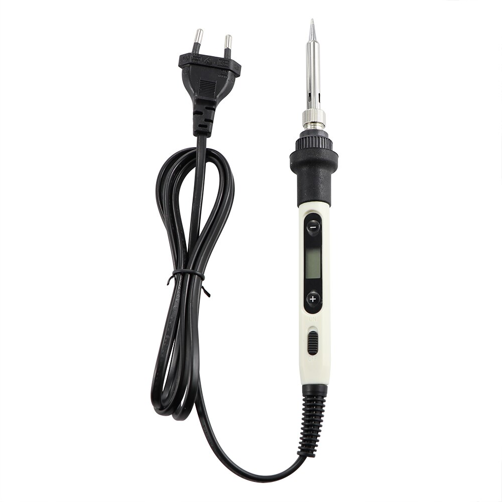 80W Electric Soldering Iron High Power LCD Digital Display Constant Temperature Electric Soldering Iron Repair Tool: 110V US Plug / White SET-1