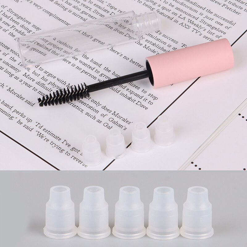 5 st 10ml tomma ögonfransrör med rosa lock mascara tubflaskor flaskverktyg för olja gör-det-själv mascarabehållareset