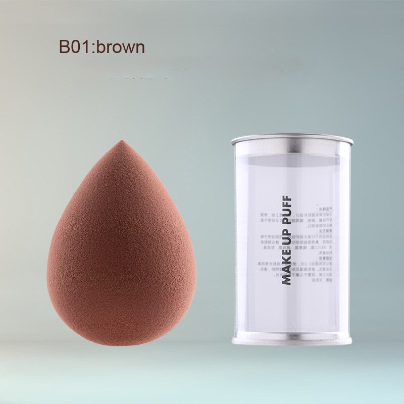 Coussin en forme de gourde, en forme de goutte d'oeuf, éponge, coussin de maquillage en forme d'oeuf, en boîte: B01 BORWN