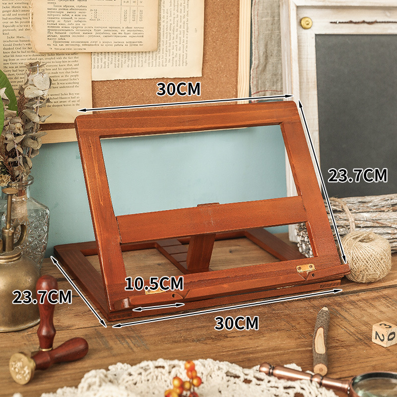 Wooden Adult Reading Rack Folding Storage Recipe Rack Student Table Reading Bracket Retractable Drawing Board Easel